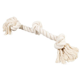 Produktbild von Duvo+ Hundespielzeug ECO Baumwollseil mit 3 Knoten weiß 52 cm