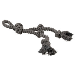 Duvo+ Hundespielzeug Eco-Seil aus Polyester mit 5 Knoten und Schlaufe Grau Schwarz zur Zahnpflege – Bild 1 von 2