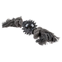 Produktbild von Duvo+ Hundespielzeug Eco-Seil mit 2 Knoten und Kugel aus Baumwolle grau