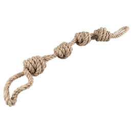 Duvo+ Hundespielzeug Flossy Doppelseil aus Baumwolle mit 4 Knoten in Braun und Beige für Hunde aller Größen – Bild 1 von 5