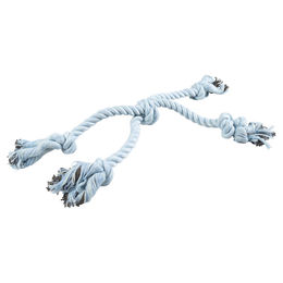 Duvo+ Hundespielzeug Flossy Kreuzseil mit 4 Knoten in Blau – Bild 1 von 5