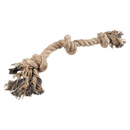 Duvo+ Hundespielzeug Flossy Seil aus Baumwolle mit 3 Knoten Braun für Hunde aller Größen – Bild 1 von 5