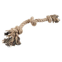 Produktbild von Duvo+ Hundespielzeug Flossy Seil aus Baumwolle mit 3 Knoten Braun für Hunde aller Größen
