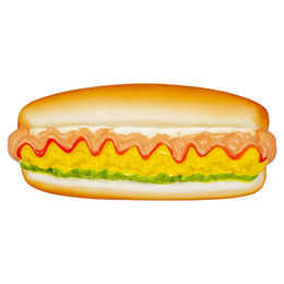 Duvo+ Hundespielzeug Hot Dog aus Latex mit Quietscher, Bunt, 16 x 7 x 6 cm – Bild 1 von 2
