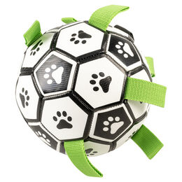 Duvo+ Hundespielzeug Interaktiver Fußball aus Kunstleder Bunt für erwachsene Hunde - 15 cm – Bild 1 von 8
