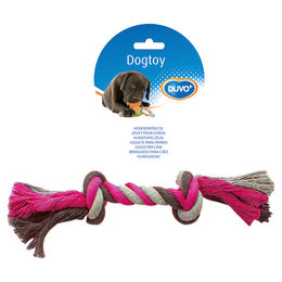 Produktbild von Duvo+ Hundespielzeug Knot aus Baumwolle grau/rosa 26 cm