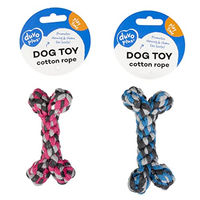 Produktbild von Duvo+ Hundespielzeug Knot aus Baumwolle Knochen Blau/Rosa/Bunt - 8 cm