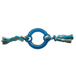 Produktbild von Duvo+ Hundespielzeug Knot Baumwolle mit Ziegenring und Kunststoff in Grau/Blau