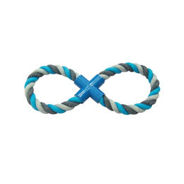 Duvo+ Hundespielzeug Knot Baumwolle Ziegenring grau/blau zur Zahnpflege – Bild 1 von 2