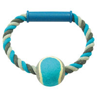 Produktbild von Duvo+ Hundespielzeug Knot O-Ring mit Tennisball 18 cm grau/blau