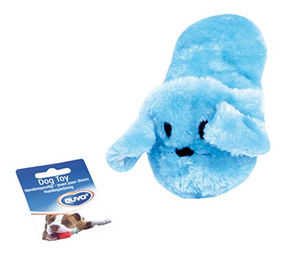 Duvo+ Hundespielzeug Plüsch-Pantoffel mit Glocke in Blau 20 cm – Bild 1 von 3