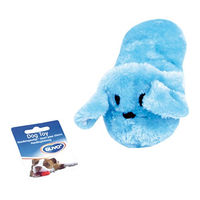 Produktbild von Duvo+ Hundespielzeug Plüsch-Pantoffel mit Glocke in Blau 20 cm