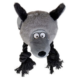 Duvo+ Hundespielzeug Plüsch Wildlife Kojote Grau mit Seil – Bild 1 von 1
