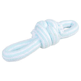 Produktbild von Duvo+ Hundespielzeug Puppy Soft Seil aus Stoff mit 2 Schlaufen für Welpen blau/weiß