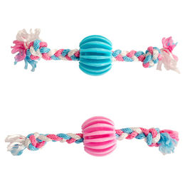 Duvo+ Hundespielzeug Puppy TPR Snack Ball mit Nylonseil zur Zahnpflege für Welpen – Bild 1 von 2