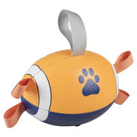 Produktbild von Duvo+ Hundespielzeug Rugbyball aus Kunststoff in Orange/Blau mit Pumpe 20 x 13 cm