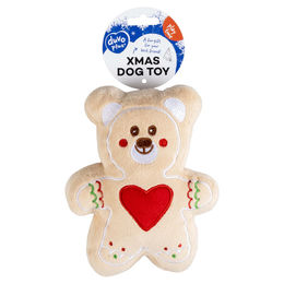 Produktbild von Duvo+ Hundespielzeug X-Mas Bärenkeks Plüsch mit Squeaker beige 13x6x17cm
