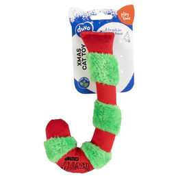 Duvo+ Hundespielzeug X-Mass Weihnachtsstab Quietschspielzeug aus Plüsch bunt 10x4x22cm – Bild 1 von 5