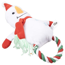 Duvo+ Hundespielzeug Xmas Plüsch Schneemann mit Schlaufe weiß – Bild 1 von 1