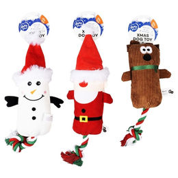 Duvo+ Hundespielzeug Xmas Plüsch Weihnachtsfreunde mit Seil – Bild 1 von 1