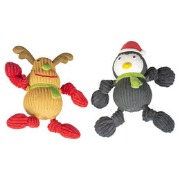 Duvo+ Hundespielzeug Xmas Rentier und Pinguin aus Latex mit Quietschfunktion – Bild 1 von 5