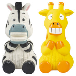 Duvo+ Hundespielzeug Zebra und Giraffe aus Latex mit Quietschgeräusch – Bild 1 von 5