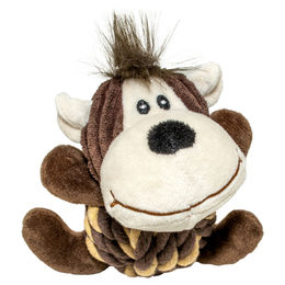 Duvo+ Hundespielzeug Zoo Friends Morris Affe Ball aus Cord in Braun mit Quietscher - 1 Stk. – Bild 1 von 4