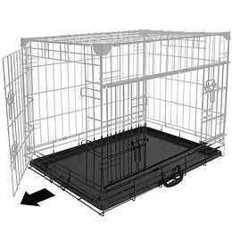 Duvo+ Hundetransportbox Ninja Edition aus Metall mit Schiebetür Schwarz 61 x 46 x 53 cm – Bild 1 von 7