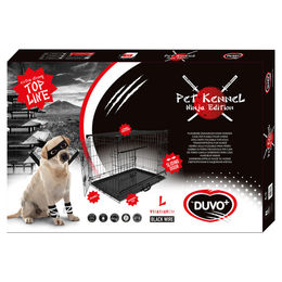 Duvo+ Hundetransportbox Ninja Edition aus Metall mit Schiebetür Schwarz 91 x 61 x 69 cm – Bild 1 von 2