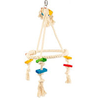 Produktbild von Duvo+ Intelligenzspielzeug für Vögel Bunte Pyramide aus Holz mit Würfeln und Seil