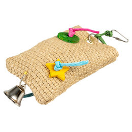 Produktbild von Duvo+ Intelligenzspielzeug Sisal Snack-Beutel für Vögel mit Papier, Holz und Glocke