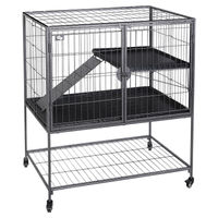 Produktbild von Duvo+ Käfig Loft Benny für Ratten und Frettchen aus Metall Schwarz/Blau 91,5x61,5x104 cm