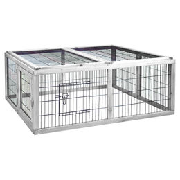 Duvo+ Kaninchenauslauf Woodland Cottage Weiß aus Metall 116x112x45 cm – Bild 1 von 3
