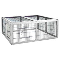 Produktbild von Duvo+ Kaninchenauslauf Woodland Cottage Weiß aus Metall 116x112x45 cm