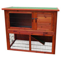 Produktbild von Duvo+ Kaninchenstall Woodland Redmond Classic aus Holz in Braun 104x52x97 cm mit 2 Ebenen