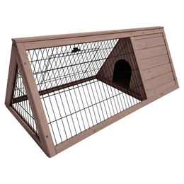 Produktbild von Duvo+ Kaninchenstall Woodland Tristan Forest aus Holz für Kaninchen und Meerschweinchen Beige Größe S