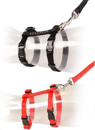 Duvo+ Katzen-Spazierset Diamanten mit Leine aus Nylon für Outdoor-Komfort – Bild 1 von 4