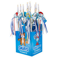 Produktbild von Duvo+ Katzen Spielangel Die Schlümpfe mit Glöckchen und Holzgriff Blau
