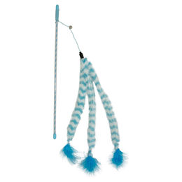 Duvo+ Katzenangel Catchy Fluffy mit Plüsch-Schwanz Blau/Weiß – Bild 1 von 2
