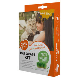 Produktbild von Duvo+ Katzengras Set zur Unterstützung der Verdauung und zur Reduktion von Haarballen bei Katzen - 70 g