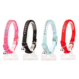 Duvo+ Katzenhalsband aus Nylon mit Diamanten 20-30 cm verstellbar mit Sicherheitsvorrichtung – Bild 1 von 2