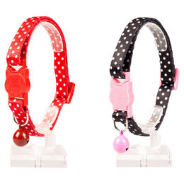 Duvo+ Katzenhalsband aus Nylon mit weißen Bällen und Sicherheitsschloss 20-30 cm - 1 Stk. – Bild 1 von 2