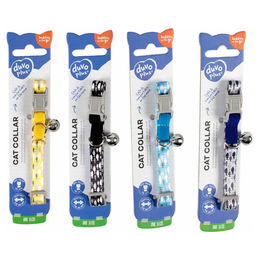 Duvo+ Katzenhalsband Fischschule verstellbar 20-28 cm aus Nylon mit Glocke für erwachsene Katzen – Bild 1 von 4