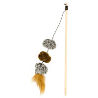 Produktbild von Duvo+ Katzenspielzeug Angelrute mit Plüsch-Pompom in Rot, Beige oder Bunt