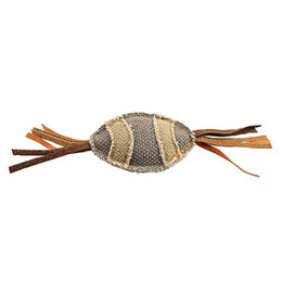 Duvo+ Katzenspielzeug Canvas Rugby Grau mit Katzenminze und Lederstrings – Bild 1 von 2