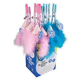 Produktbild von Duvo+ Katzenspielzeug Catchy Dreieck Angelrute aus Papier mit Federn und Glöckchen