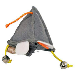 Duvo+ Katzenspielzeug Filzmaus grau mit Glocke und Katzenminze 17cm – Bild 1 von 5