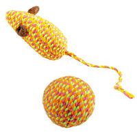 Produktbild von Duvo+ Katzenspielzeug Jolly Maus und Ball Orange aus Baumwolle 2 Stück