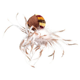 Produktbild von Duvo+ Katzenspielzeug Knitted Ball mit Federn aus Stoff in Braun