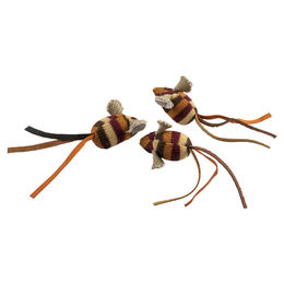 Duvo+ Katzenspielzeug Knitted Mäuse aus Wolle braun 2 Stück – Bild 1 von 4